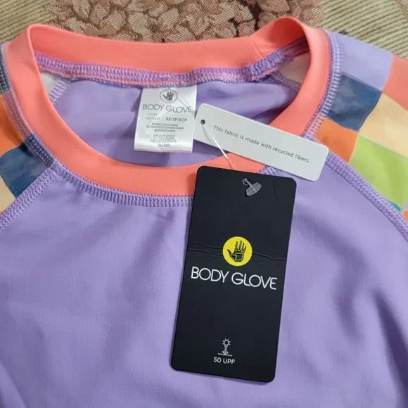 Body Glove Rashguard Womens XS Lilac Multicolor Long Sleeve UPF 50 Swim Shirt - Picture 8 of 11